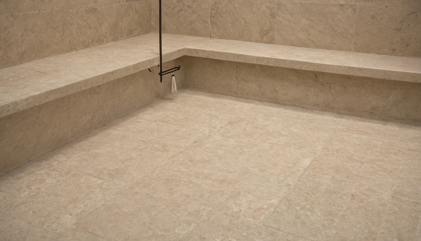 Luxury interior image showing Slip-resistant bathroom flooring requires tested texture, grout strategy, and cleaning realism