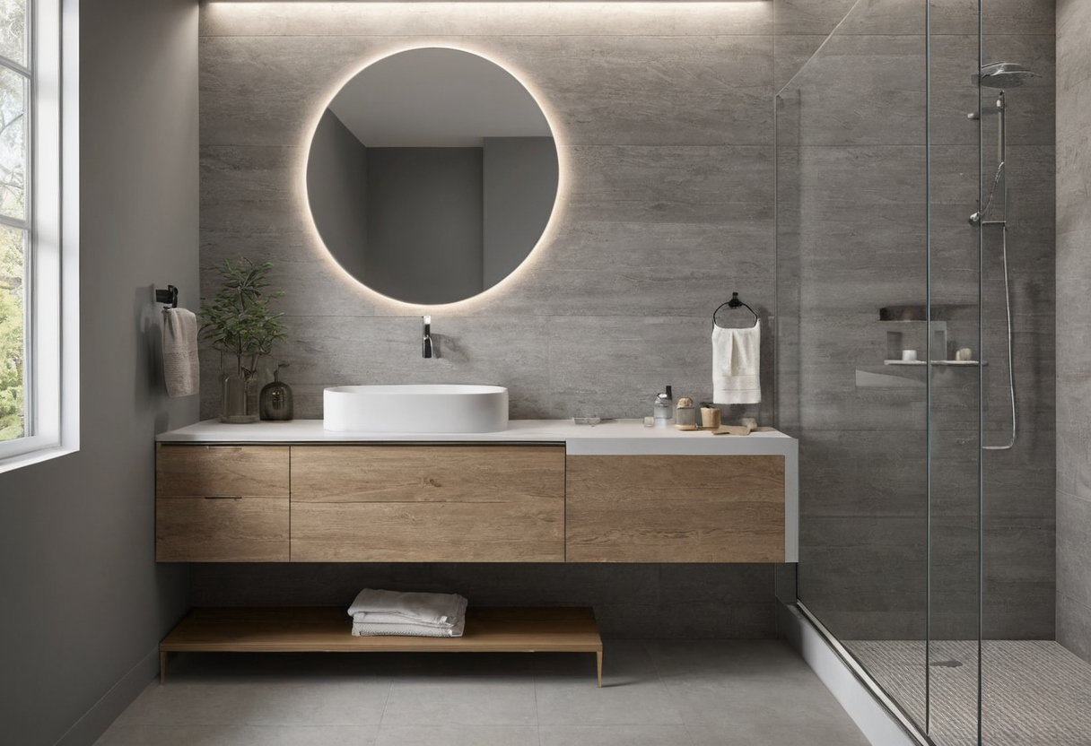 The most economical bathroom tile ideas use modules that fit the walls shown in a luxury residential interior